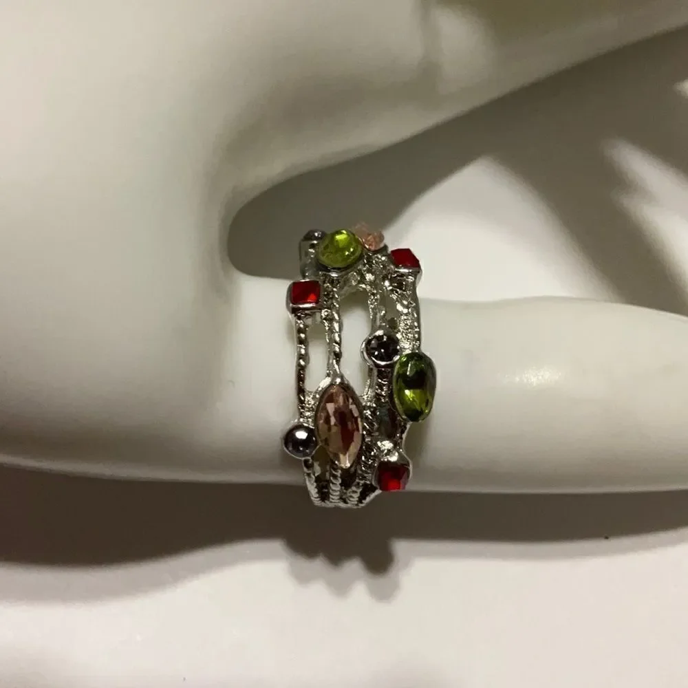 Multicolored gemstone ring